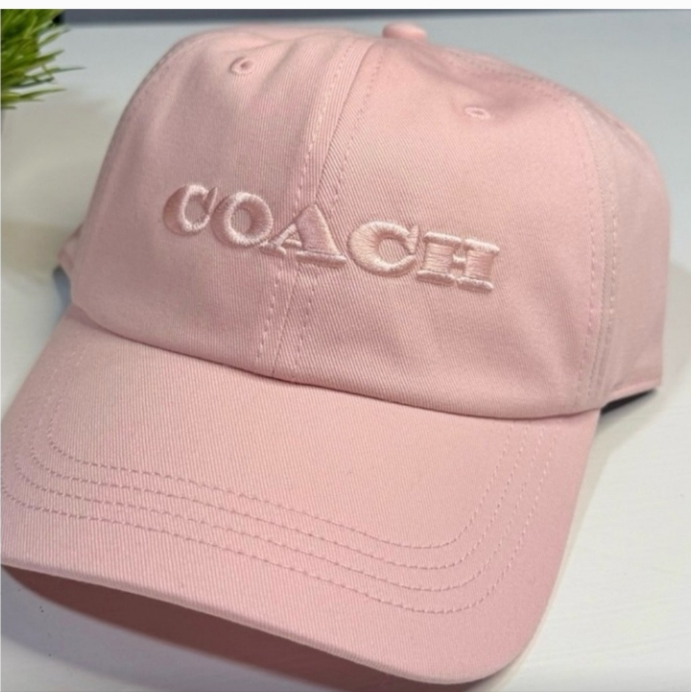 NWT Coach Embroidered Hat Color Pink Adjustable Baseball Cap - Picture 1 of 6
